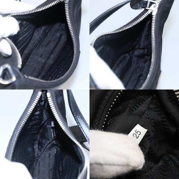 PRADA Shoulder Bag Nylon Black Silver - Picture 12 of 12